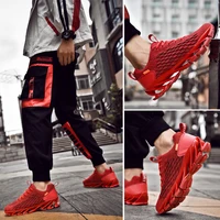 mens fish scale pattern fly weave running sport shoes couple light weight comfortable sneakers for male outdoor athletic shoes