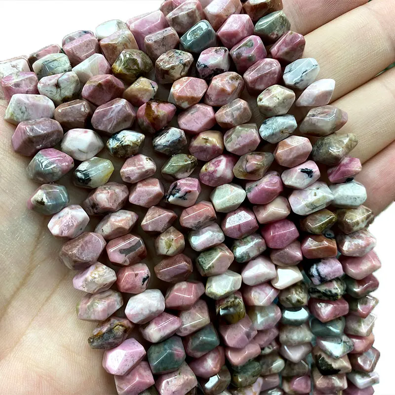 Оптовая продажа, AAA 100%, бусины из натурального родонита, граненые Красные колеса, бриллиантовое ожерелье для браслета 6-11 мм