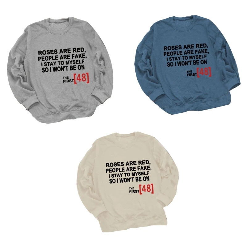 

Womens Casual Crewneck Sweatshirts Long Sleeve Cute Loose Fitting Pullovers Sweatshirt Casual Hoodie Top Daily Use L5YB