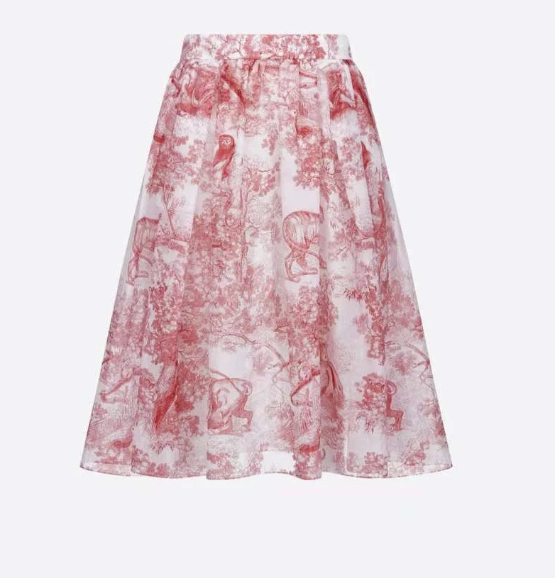 

2022 women spring/summer holiday new flower print mid skirt luxury skirts