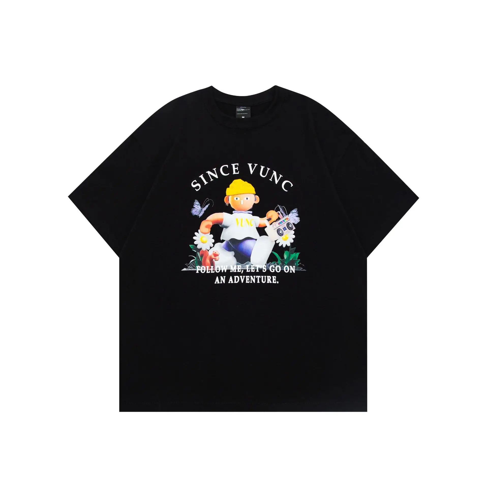 

Летняя футболка с мультипликационным принтом злодея, милая Повседневная модная свободная футболка большого размера с коротким рукавом и круглым вырезом, хлопковая уличная одежда унисекс