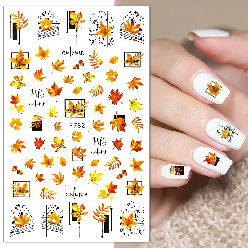 

1 шт., Осенние наклейки для ногтей, 2022
