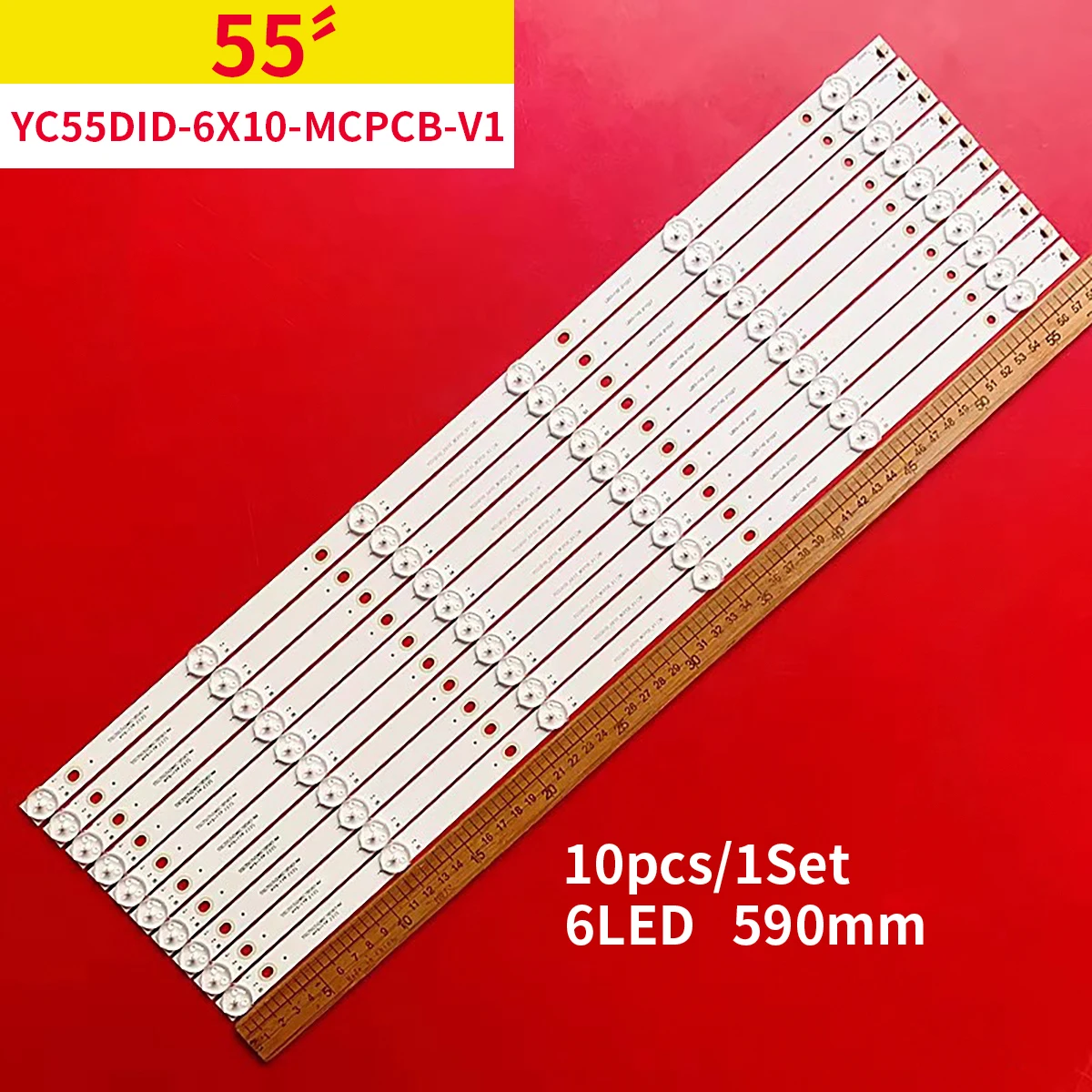 10 шт. светодиодная лента для подсветки телевизора YC55DID-6X10-MCPCB-V1(2W)