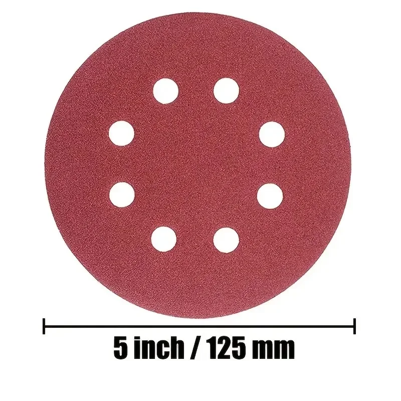50 шт. 5 дюймов 8 отверстий крючок и петля шлифовальные диски наждачная бумага 60 120