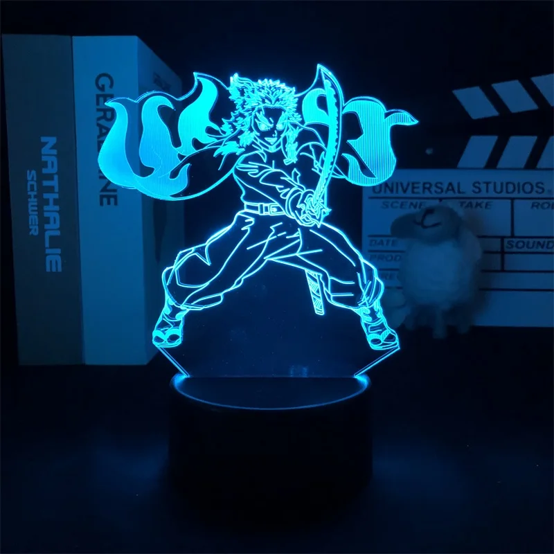 

Ночник с будильником и часами Rengoku Shinjurou, светильник для рассекания демонов, японское аниме манга-проектор, Прямая поставка, для спальни, дет...