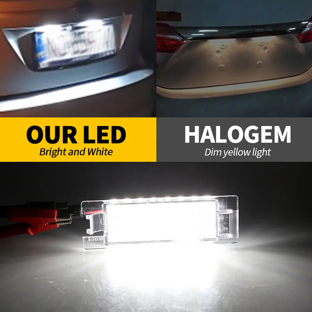 Фото Светодиодные лампы для номерного знака для Opel Astra H J K Corsa Zafira Insignia Vectra Meriva Adam или Vauxhall, 2 шт. без ошибок №4