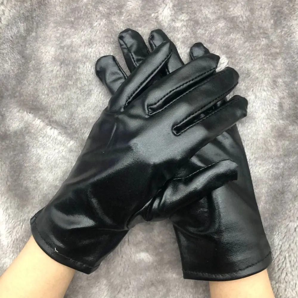 

Элегантные Перчатки для косплея, ветрозащитные корейские варежки из искусственной кожи для вождения, перчатки для улицы, женские черные перчатки