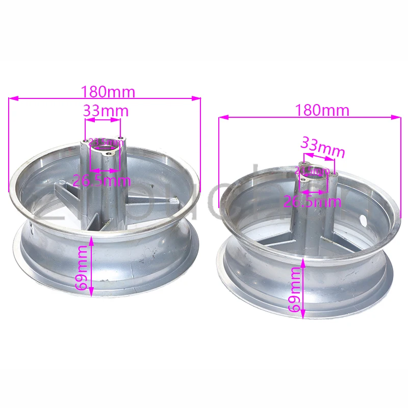 

pocket bike Aluminum Wheel 110/50-6.5 and 90/65-6.5 front and rear Hub for pocket bike 47cc 49cc