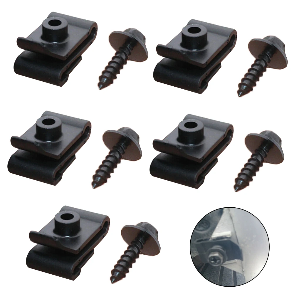 

5pcs Nuts&Screws Car Fender Lining Wheel Arch Mudguard Trim Clips Plastic For Toyota-Liner Bumper Snaps Fender Accessories
