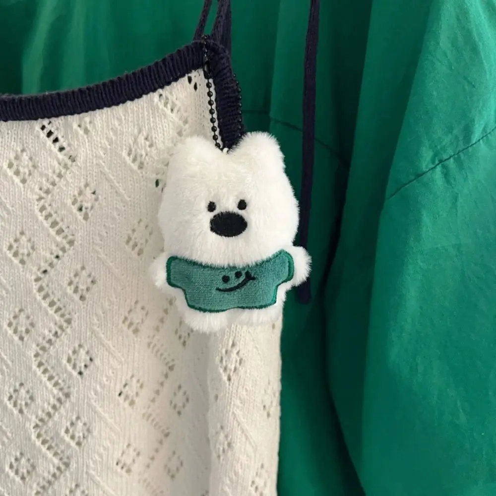 Фото Модный брелок-подвеска в виде белого щенка вест-хайленд-уайт-терьера, мягкая игрушка, брелок для ключей в стиле аниме, подвесной аксессуар. №4