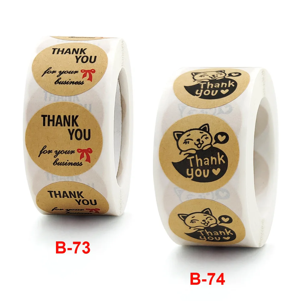 

100-500PCS Cat Thank You Stickers Labels for Small Business Baking Packaging Sticker Tags for Gift Cards Envelopes Seals Wedding