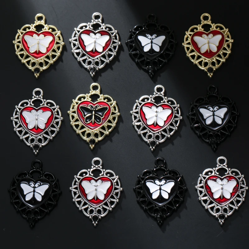 

10 шт./партия, эмалированные подвески в виде бабочек