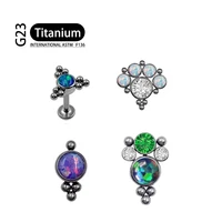 titanium g23 earrings cartilage zircon cz opal ear stud anti helix fashion classics tailored for women piercing body jewelry
