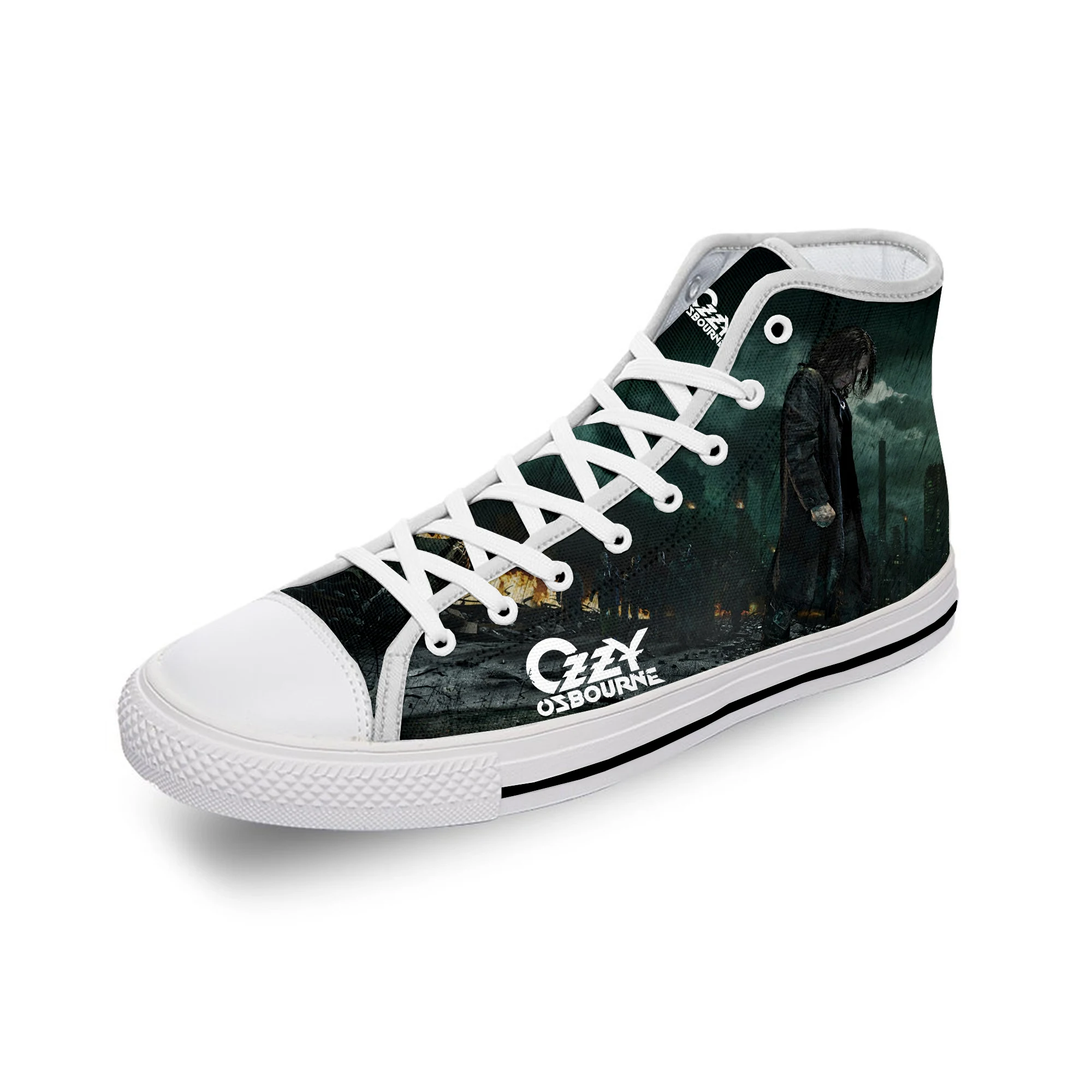 

Osbourne Rock Singer Ozzy Heavy Metal White Cloth 3D Print High Top Canvas Shoes Mens Womens Lightweight Breathable Sneakers