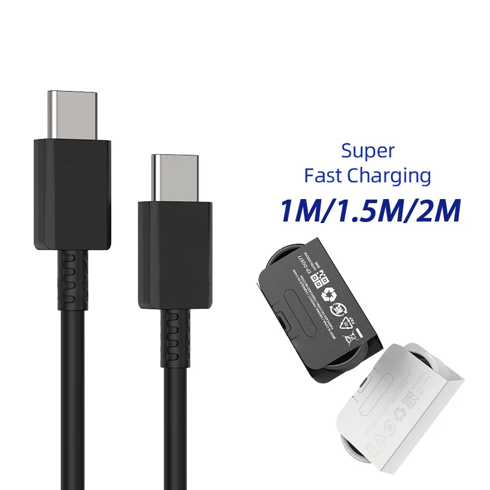 

1M 1.5M 2M Type c to Type c USB C Super Fast Quick Charging Cables For Samsung Galaxy Note 20 10 S10 S20 Ultra S9 htc lg