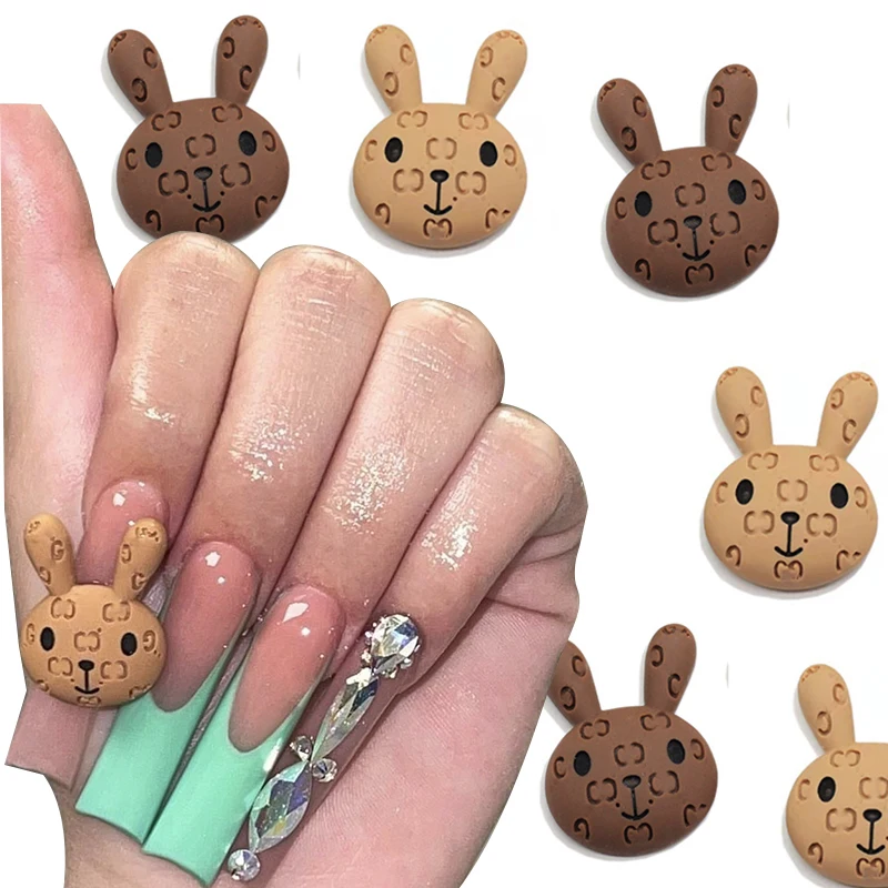 

10 шт., милые Подвески для ногтей в виде медведя