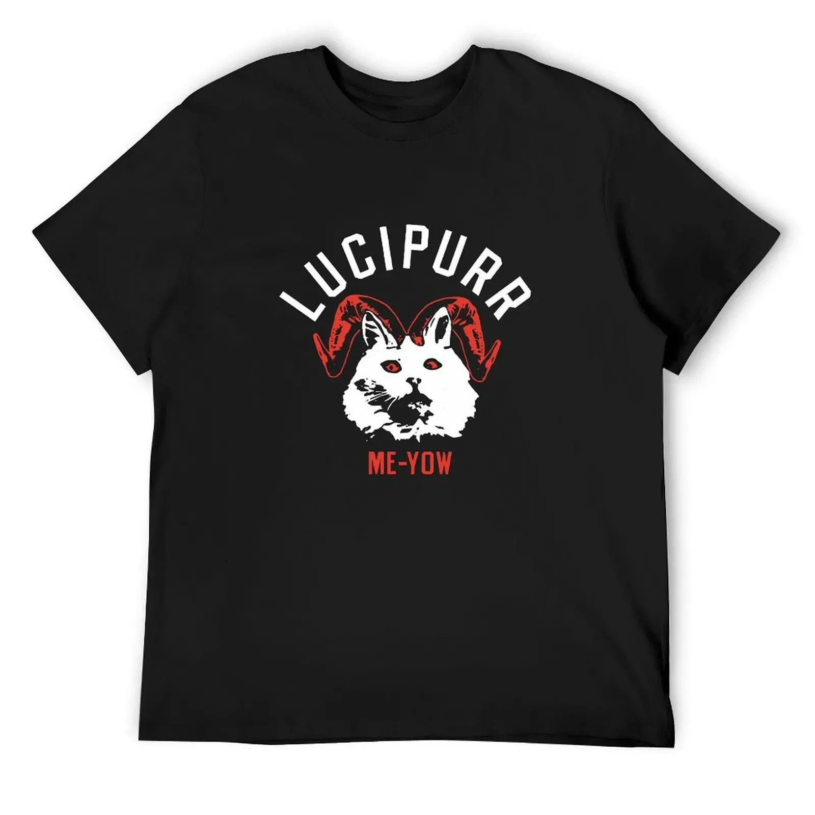 Футболка Lucipurr Me-Yow мешковатые рубашки забавные футболки для мужчин