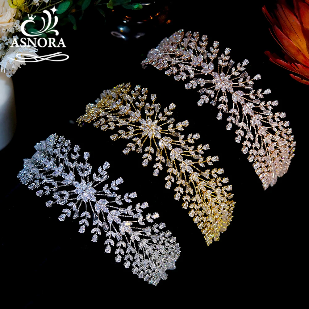 Повязка на голову женская с кристаллами модная свадебная диадема листьями