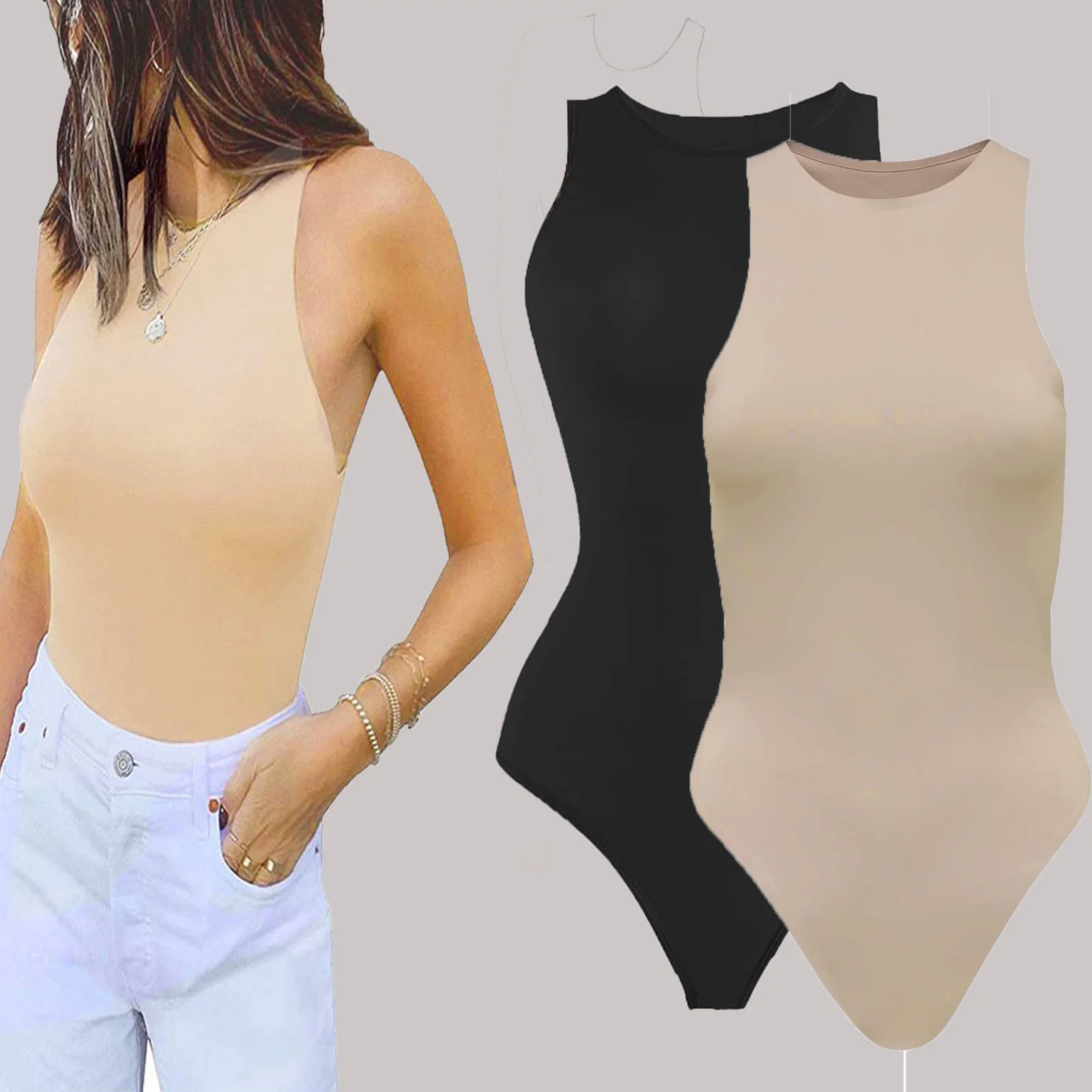 

2022 Sexy Plunging One Piece Swimsuits Backless Swimwear 2022 New Racerback Bodysuit Women High Cut Tanks Tops For Women
