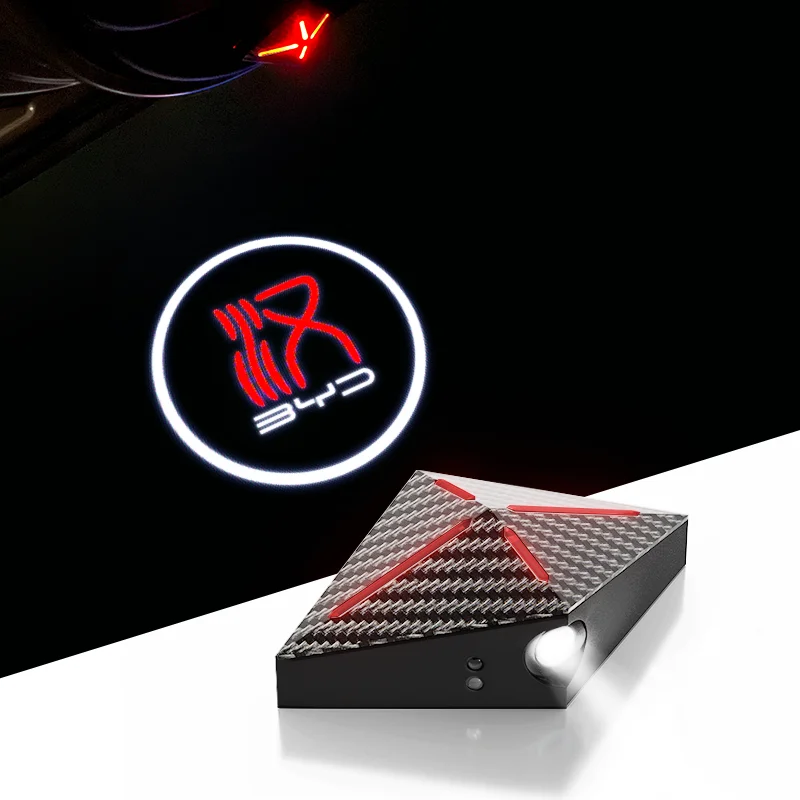 Автомобиль из углеродного волокна, приветственная лампочка, предупреждающая лампочка для BYD, создайте свои мечты, han tang ev dm d1 song MAX, автомобильные аксессуары