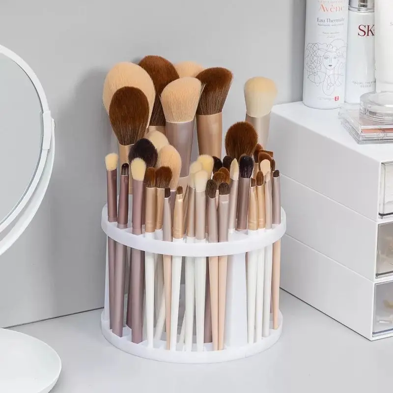 

49-Lattice Makeup Brush Storage Rack Make-up Tool Storage Box Cosmetic Storage Shelf Nail Polish Pen Storage Box Table Organizer