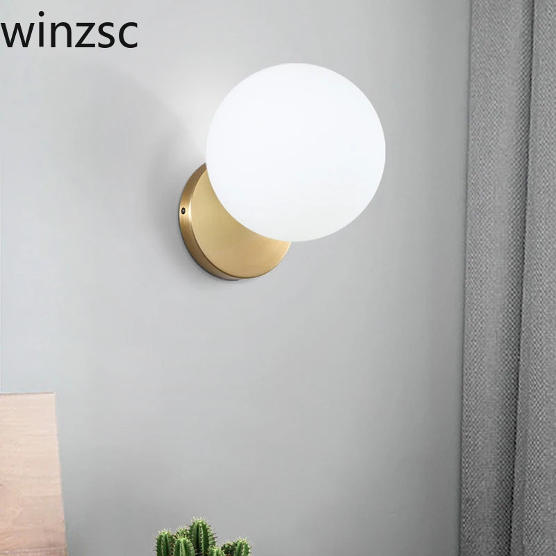 

Glass Wall lamp Indoor Decoration Bedroom E27 AC90-260V Modern Home Lighting Bath Corridor light lamp for bedroom wall decor