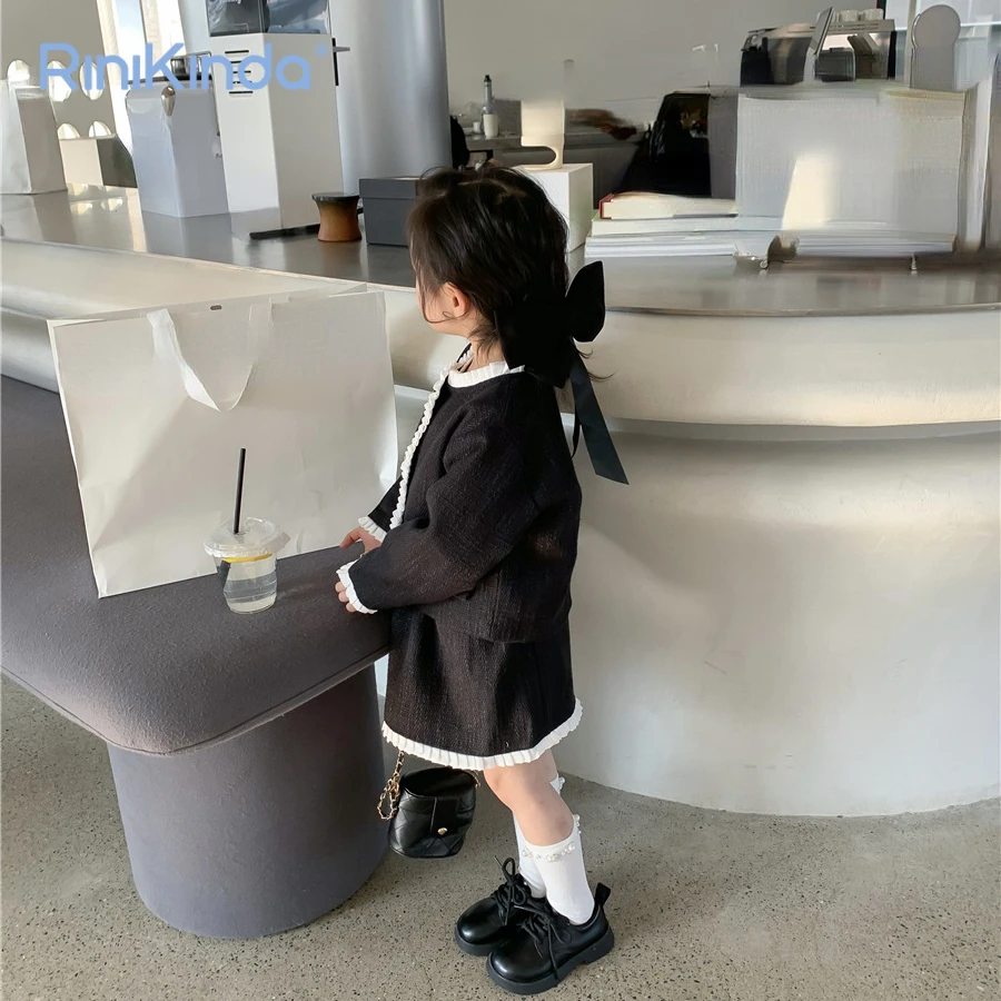 

2023 New Girls Clothing Sets Autumn Long Sleeve Coat Skirts 2pcs Children Sets Girls Clothes Suit Fashion Outfits