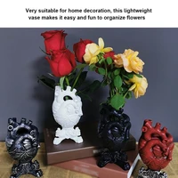 anatomical heart shape flower vase nordic style flower pot art vases sculpture desktop plant pot for home decor ornament gifts