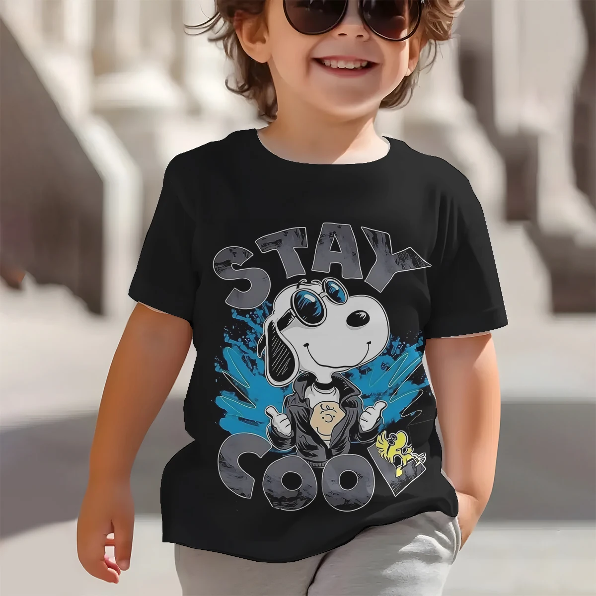 Cartoon dog S-Snoopys 3D Print Baby Clothing 5 to 14 Years Male Outdoor Clothes for Children Boy Girl Child T-Shirt Top Shirts