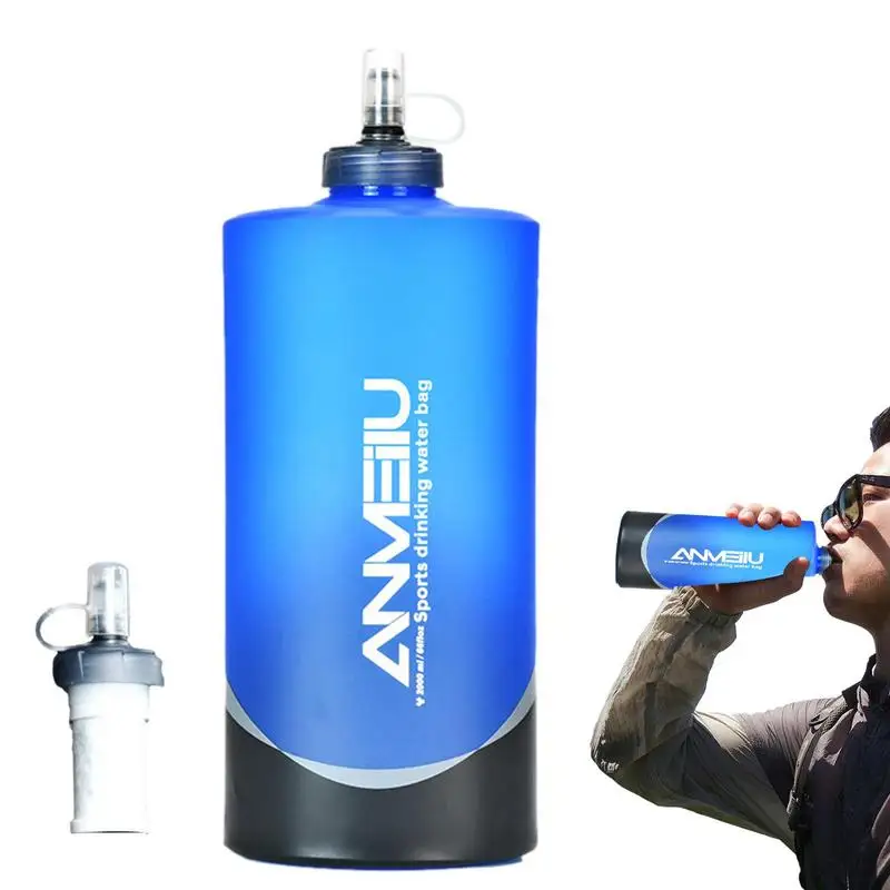 

Water Bottle With Filter Folding Travel Water Bottle Water Bag Charge Adsorption Strong TPU For Hiking Camping And Travel