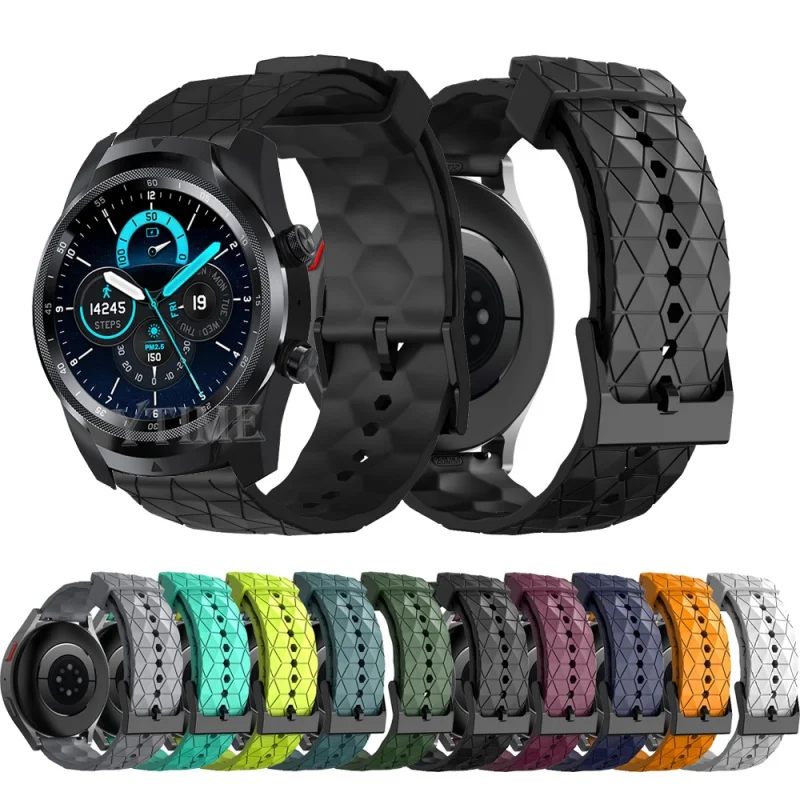 

Сменный спортивный силиконовый браслет для TicWatch Pro 3 Ultra, ремешок с GPS для TicWatch Pro 3 LTE/2021/GTX/E3/GTH, 20 22 мм