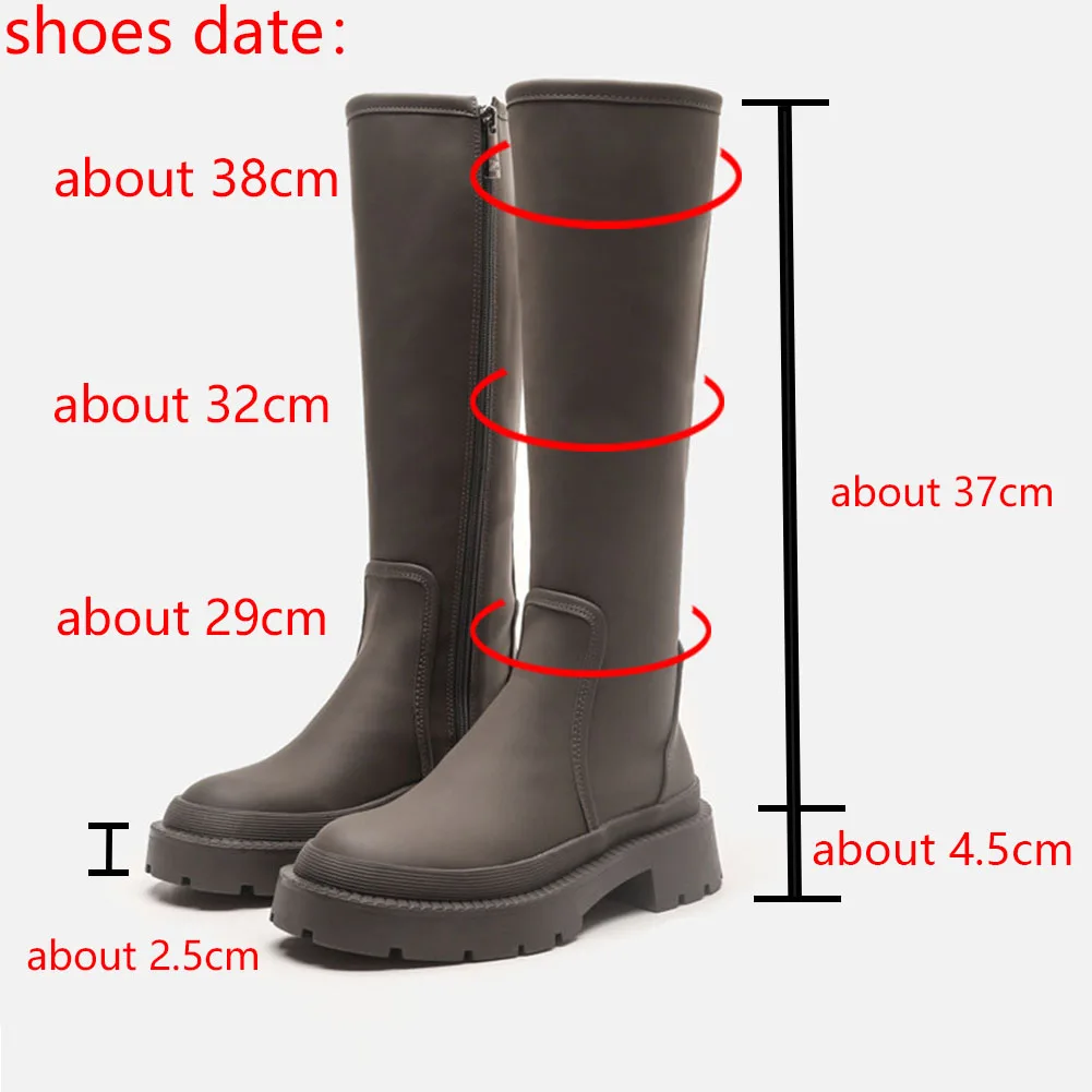 LapoLaka  2022 Hot Fashion Chelsea Boots Thick Heel Knee High Boots Premium Comfort British Style Smoke Boots Winter Women Boots