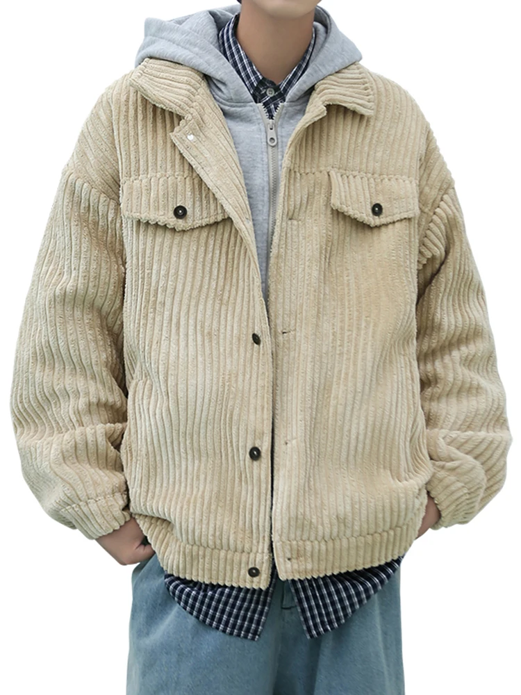 Вельветовая верхняя одежда зеленого авокадо мужская осенне-зимняя американская