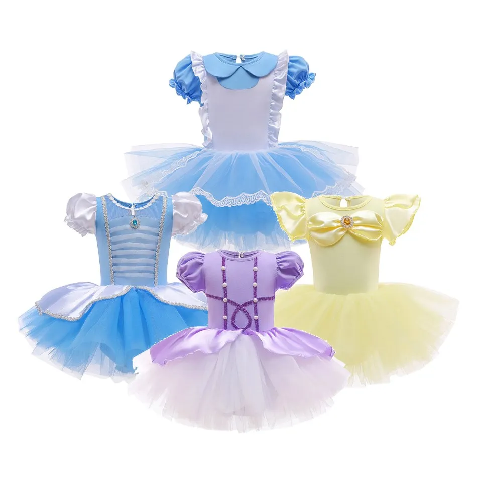 

Детская одежда Belle для маленьких девочек, принцесса, косплей, тюлевый костюм, дети, Рапунцель вечерние НКА, платье с коротким рукавом, Рождес...