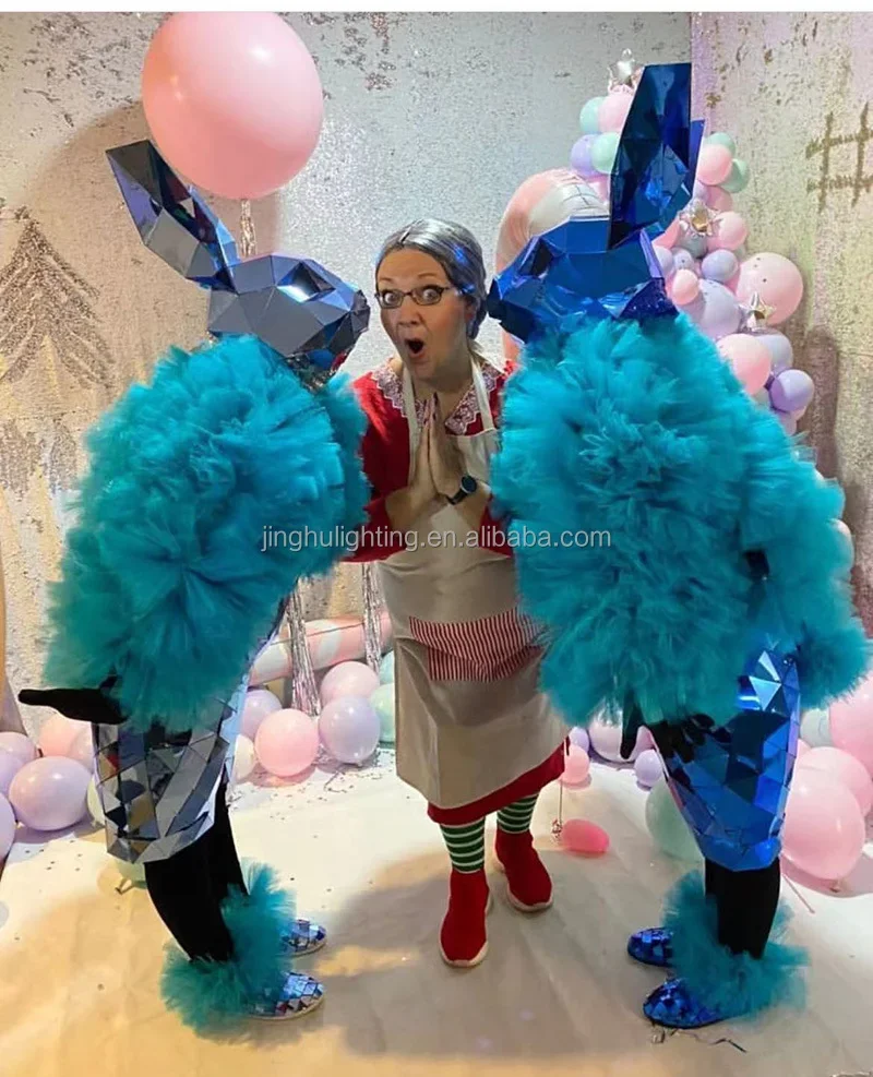 Зеркальный костюм быка для мужчин и женщин раньше кролик костюмы косплея