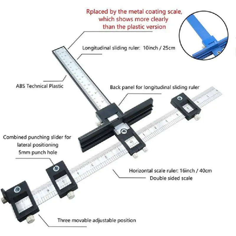 Инструмент для крепления фурнитуры шкафа - направляющая сверления дюбелей по