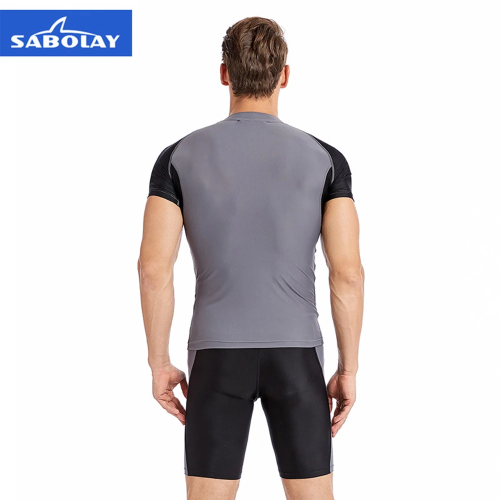 SABOLAY new outdoor sports wetsuit short-sleeved quick-drying split swimsuit water sports surfing suit beach swimming wetsuit