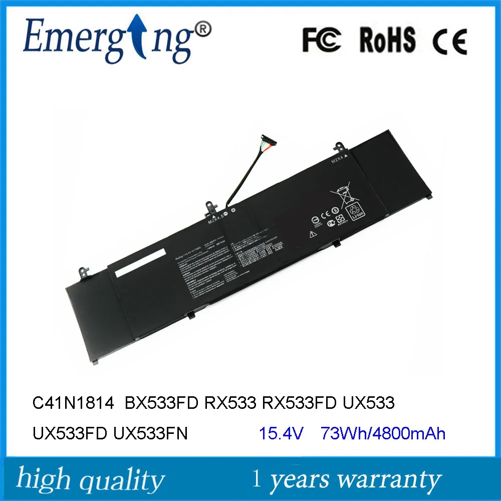 15,4 V 73Wh C41N1814 Аккумулятор для ноутбука ASUS ZenBook 15 UX533 BX533FD RX533 UX533FN C41PpEH
