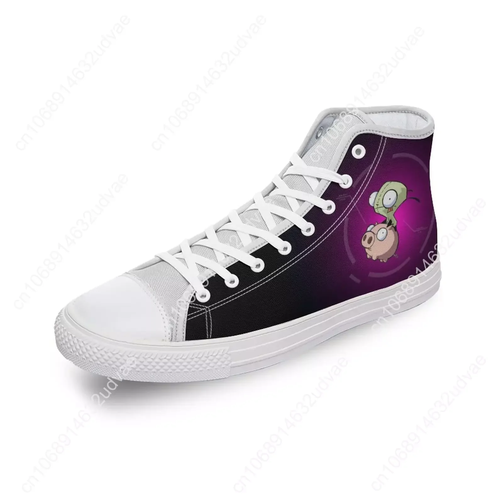 Холщовые кроссовки Invader Zim с высоким верхом Повседневная модная теннисная обувь