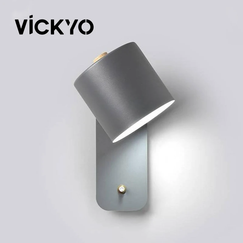 

Светодиодный настенный светильник VICKYO с выключателем, в скандинавском стиле, настенная лампа для спальни, прикроватного столика, гостиной, кабинета, скандинавский Домашний Светильник