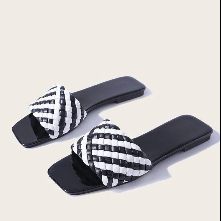 

Women Comfortable Sandals Casual Without Straps Zebra Sandals Women's Summer New Fashion Women's Slippers Flip Flops 34-43