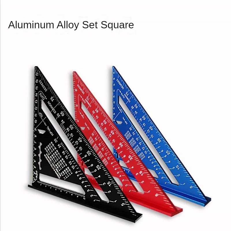 

Triangle Ruler 7Inch Measurement Tool Aluminium Alloy Carpenter Tools Inch Metric Woodworking Tools Angle Ruler Speed Square