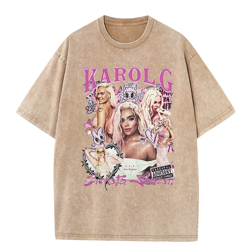 Горячая футболка Manana Sera Bonito Karol G Merch 2024 винтажная потертая женская хлопковая