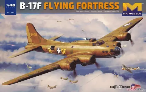 HK Model 01F002 1/48 B-17F летающая крепость (Мемфис Белль) (пластиковая модель)