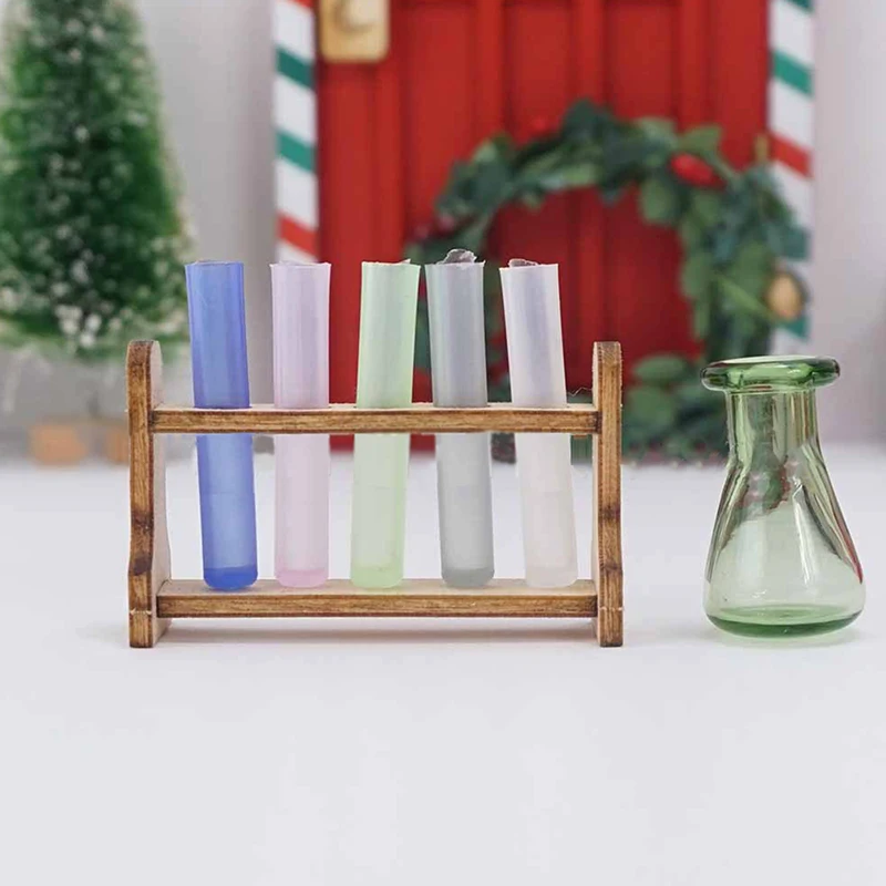 

1Set Mini Dollhouse Laboratory Tools Test Tube Rack DIY Model Accessories