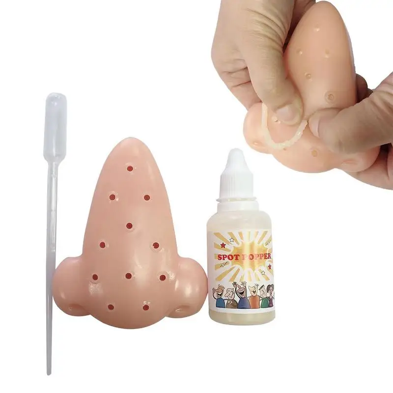 

Wacky Nose Pimple Popping Popper Novelty Gags Practical Jokes Funny Toys Remover Stop Squeeze Acne Anti Stress Toy For Kid Adult