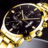 2022 fashion mens sports watches men luxury stainless steel quartz wrist watch clock man business casual leather watch