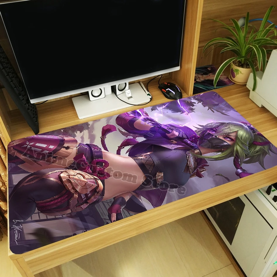 

New Anime Genshin Impact Kuki Shinobu Fashion Large Anti-slip Mouse Pad Game Laptop Mice Mat Keyboard Mat Cosplay Playmat Gift