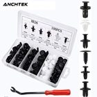 Комплект фиксаторов для отделки панели Anchtek, 100 шт., набор крепежных зажимов, смешанные фиксаторы для кузова автомобиля, заклепки бампера, двери, автомобильные принадлежности, автомобильные аксессуары