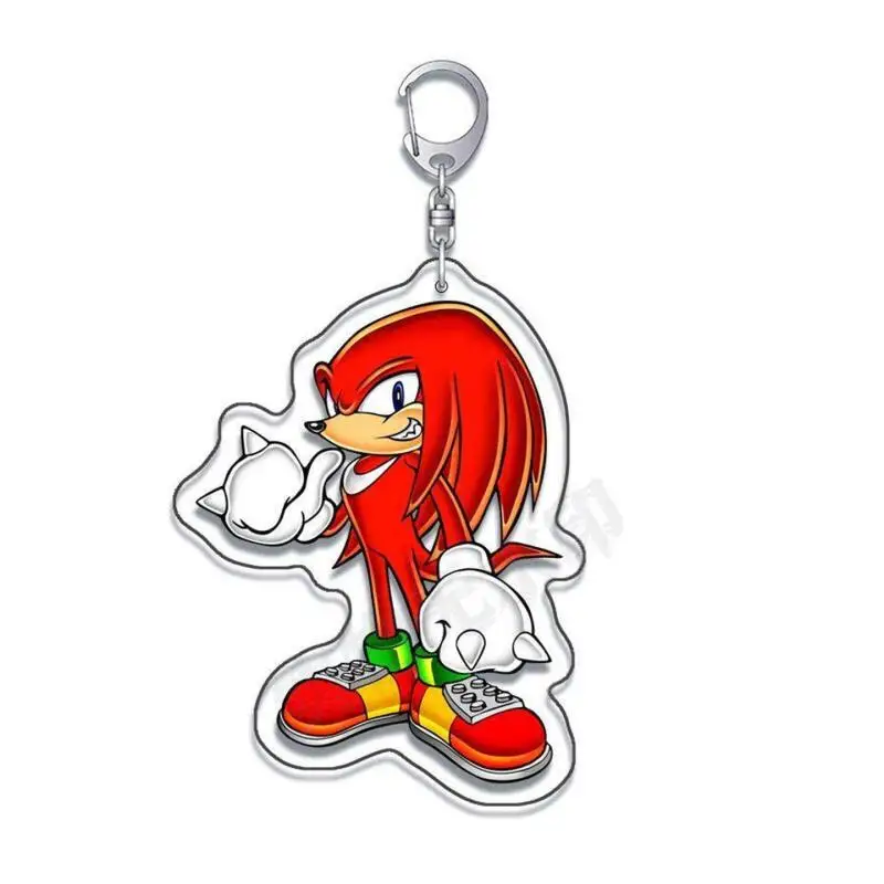 Фото Акриловый брелок-подвеска Sonic Sweet Adventure: Соник, Шэдоу, Наклз (2 позы) – игровой мультяшный брелок для сумки, креативный подарок №2
